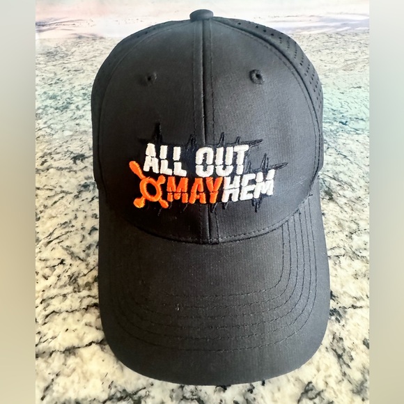 Orange Theory Embroidered Baseball Cap Hat Orange and Black Adjustable Strap - Picture 4 of 9